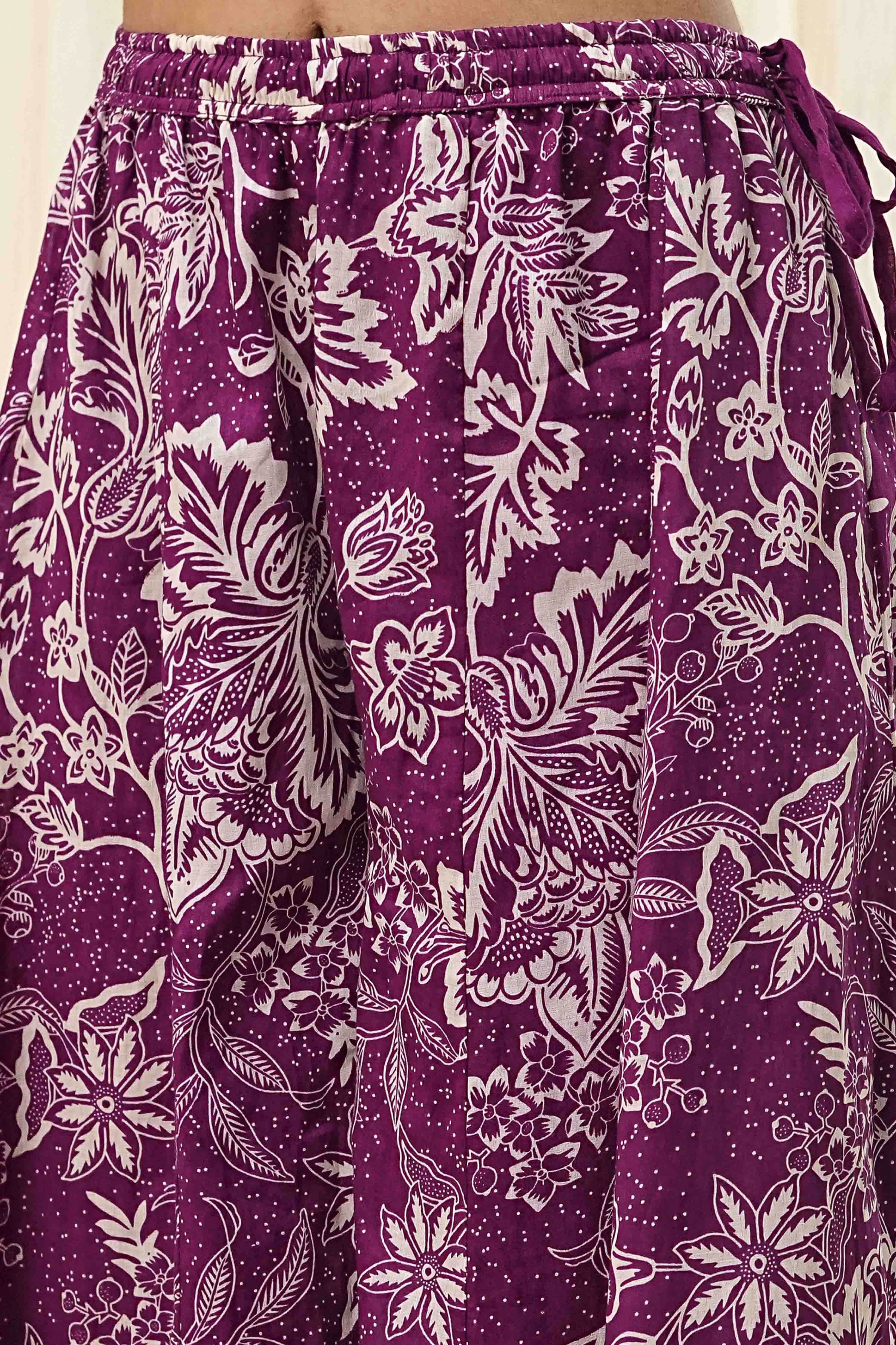 Green Cotton Floral Peplum Suit Set image number 2