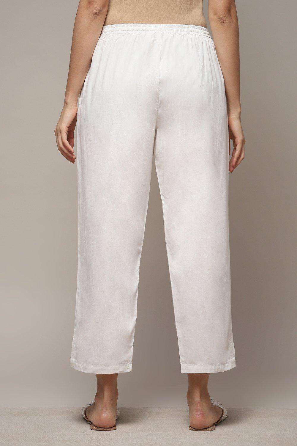 Fuschia Cotton Straight Pant image number 4
