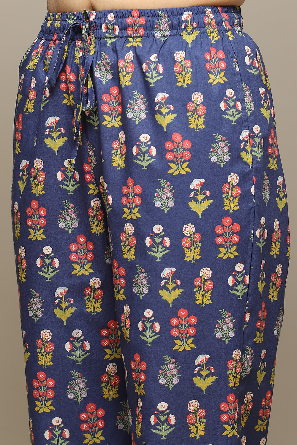 Navy Cotton Printed 2 Piece Sleepwear Set image number 2