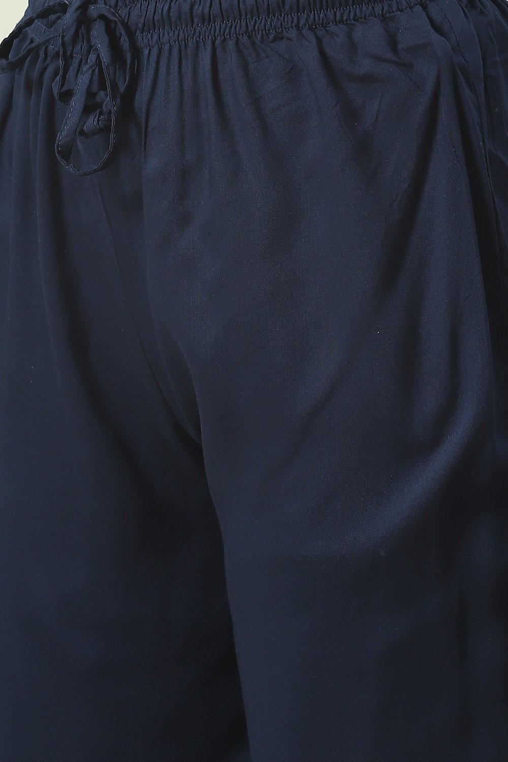 Navy Printed Rayon Straight Kurta Regular Pants Suit Set image number 2