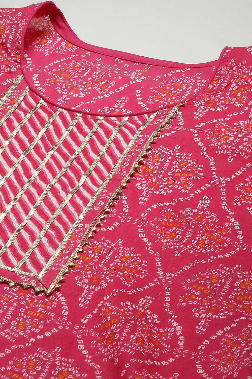 Pink Cotton Hand Block Print Unstitched Suit Set image number 2