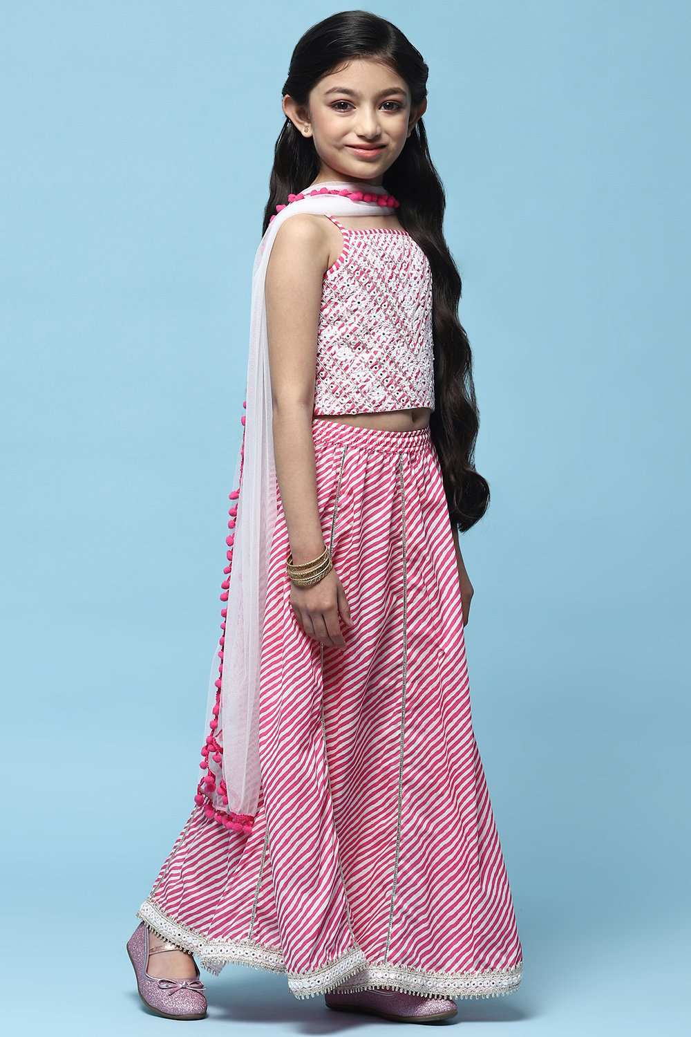Pink Cotton Straight Set image number 6