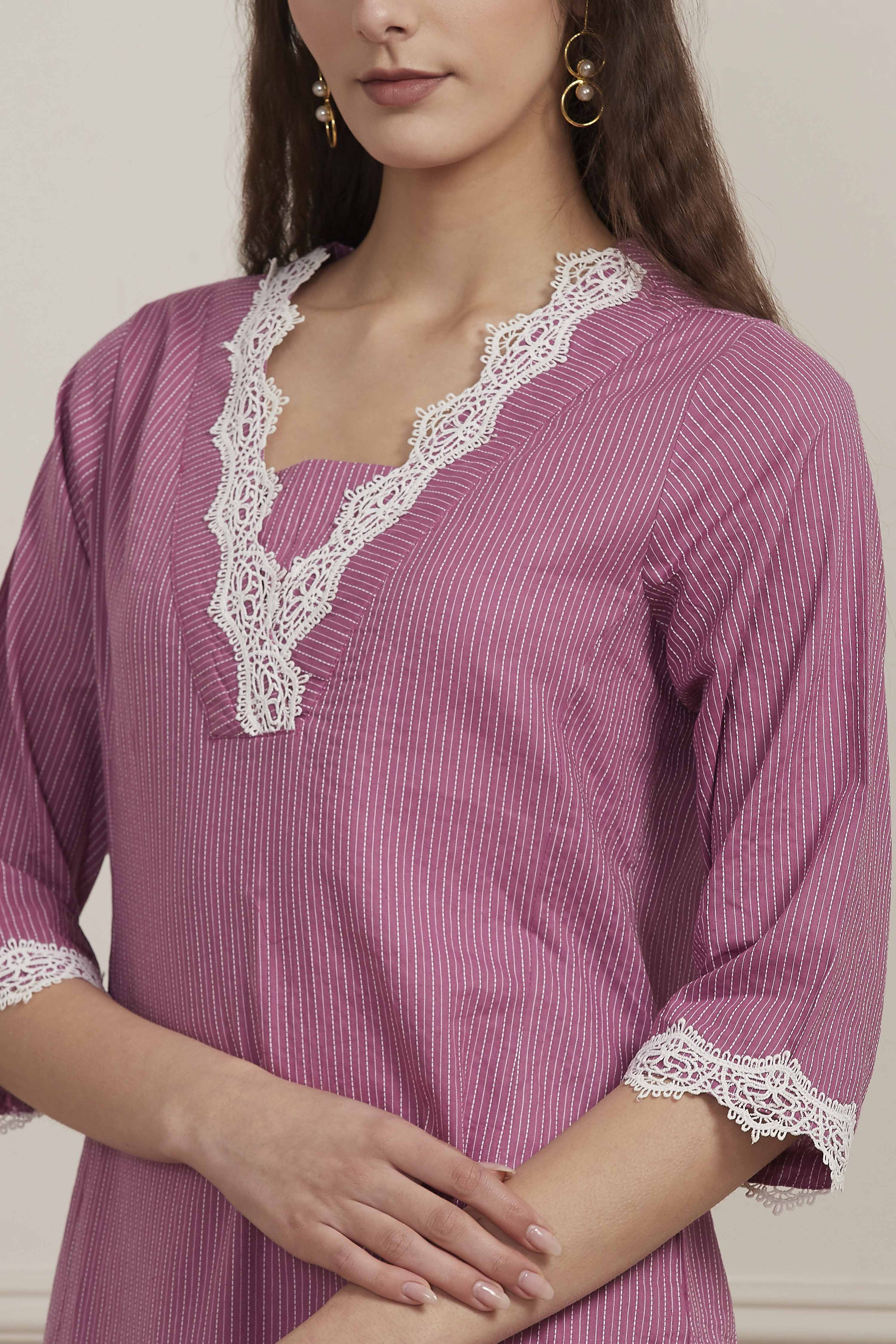 Blue Cotton Straight Kurta image number 1