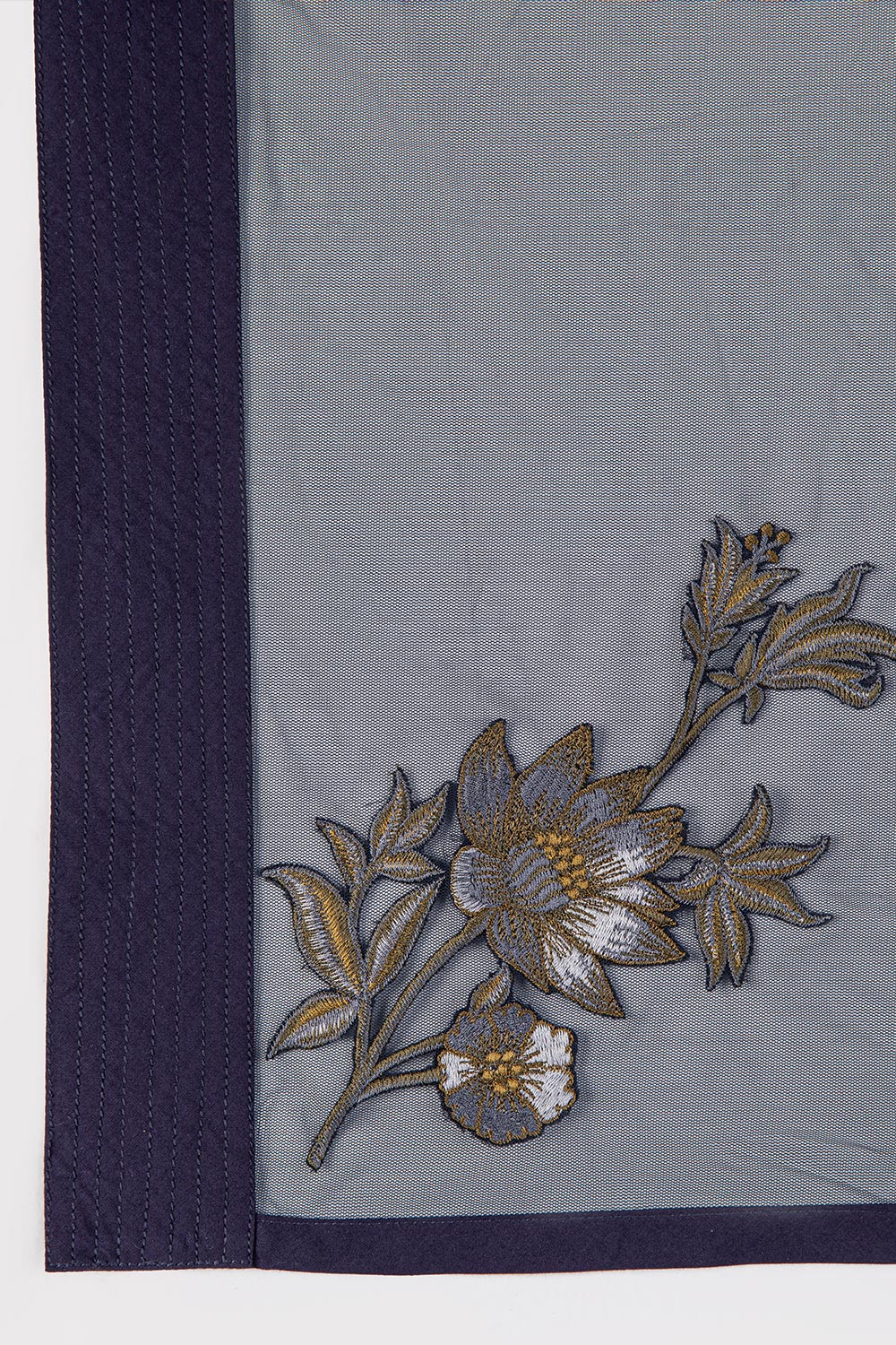 Rohit Bal Navy Cotton Silk Anarkali Printed Suit Set image number 3