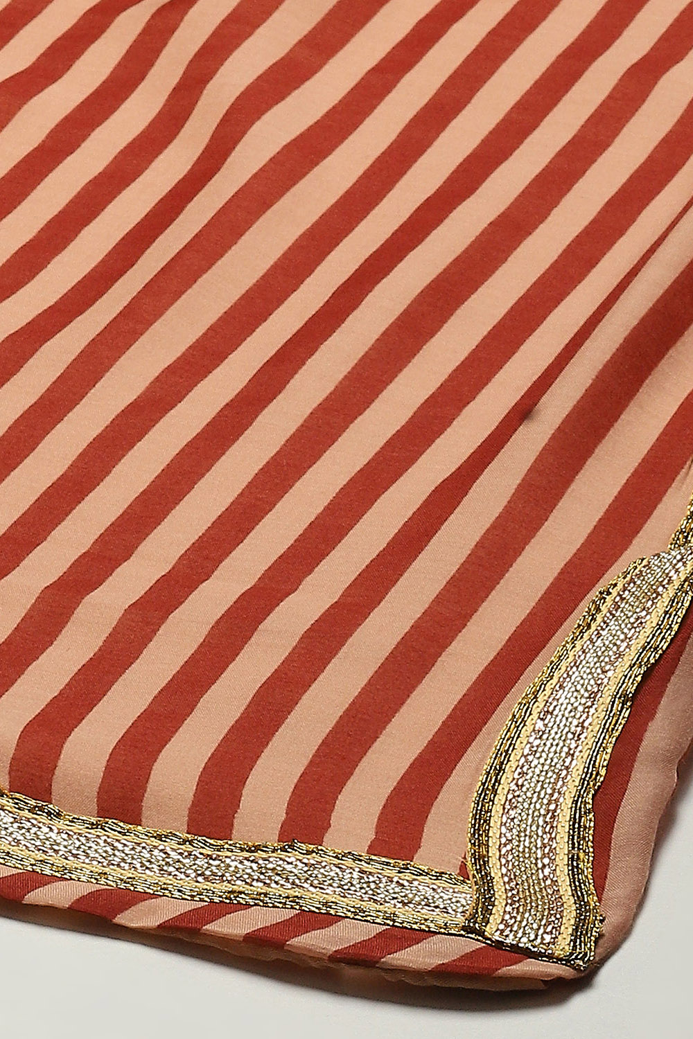 Beige Poly Cotton Layered Kurta Salwar Suit Set image number 3