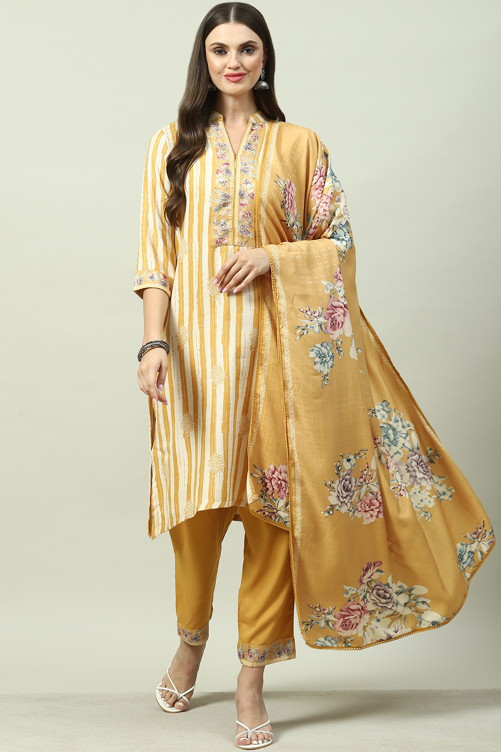 Indigo Viscose Straight Kurta Pants Suit Set image number 0
