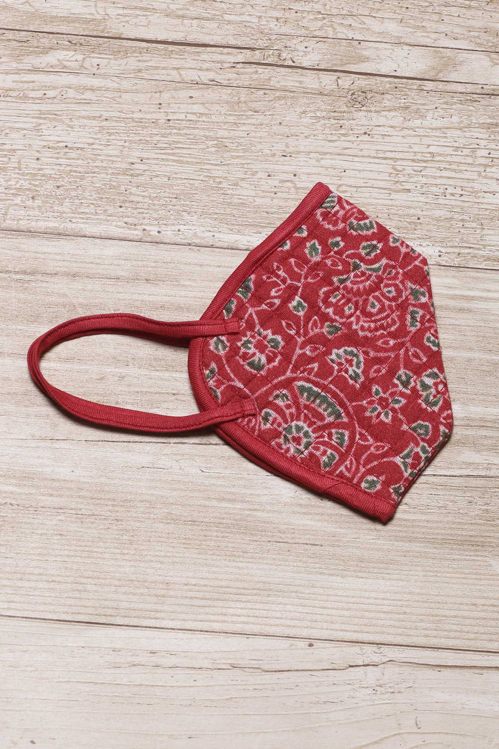 Crimson Cotton Flax Printed Face Mask image number 2