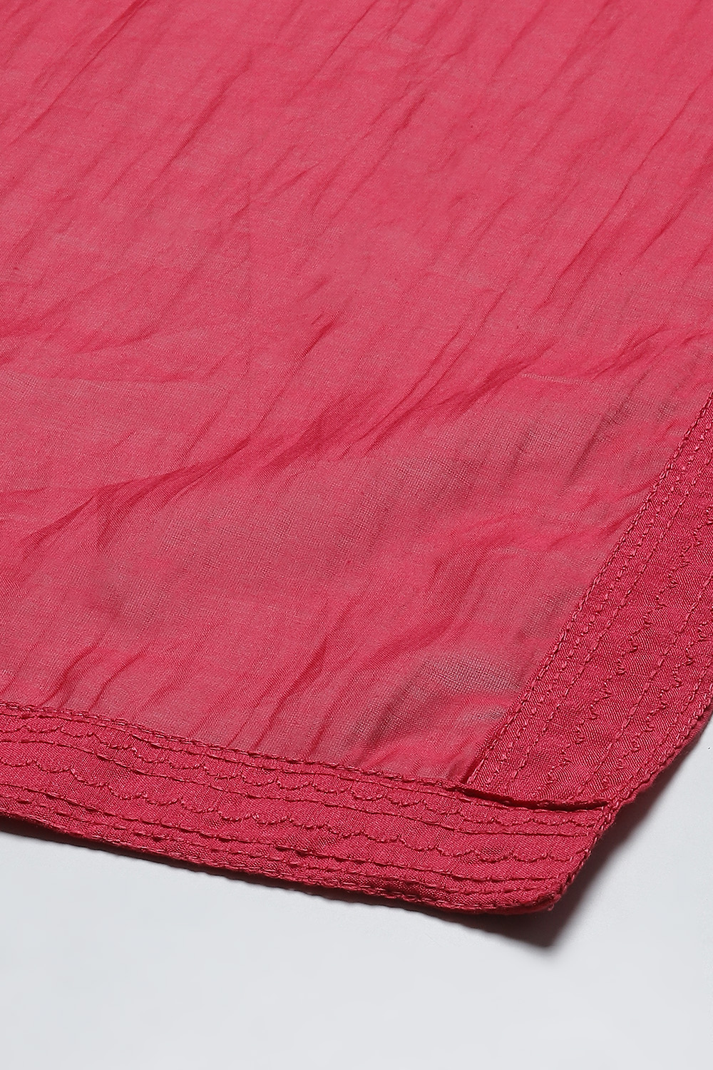 Berry Red Cotton Silk Straight Kurta Salwar Pant Suit Set image number 3