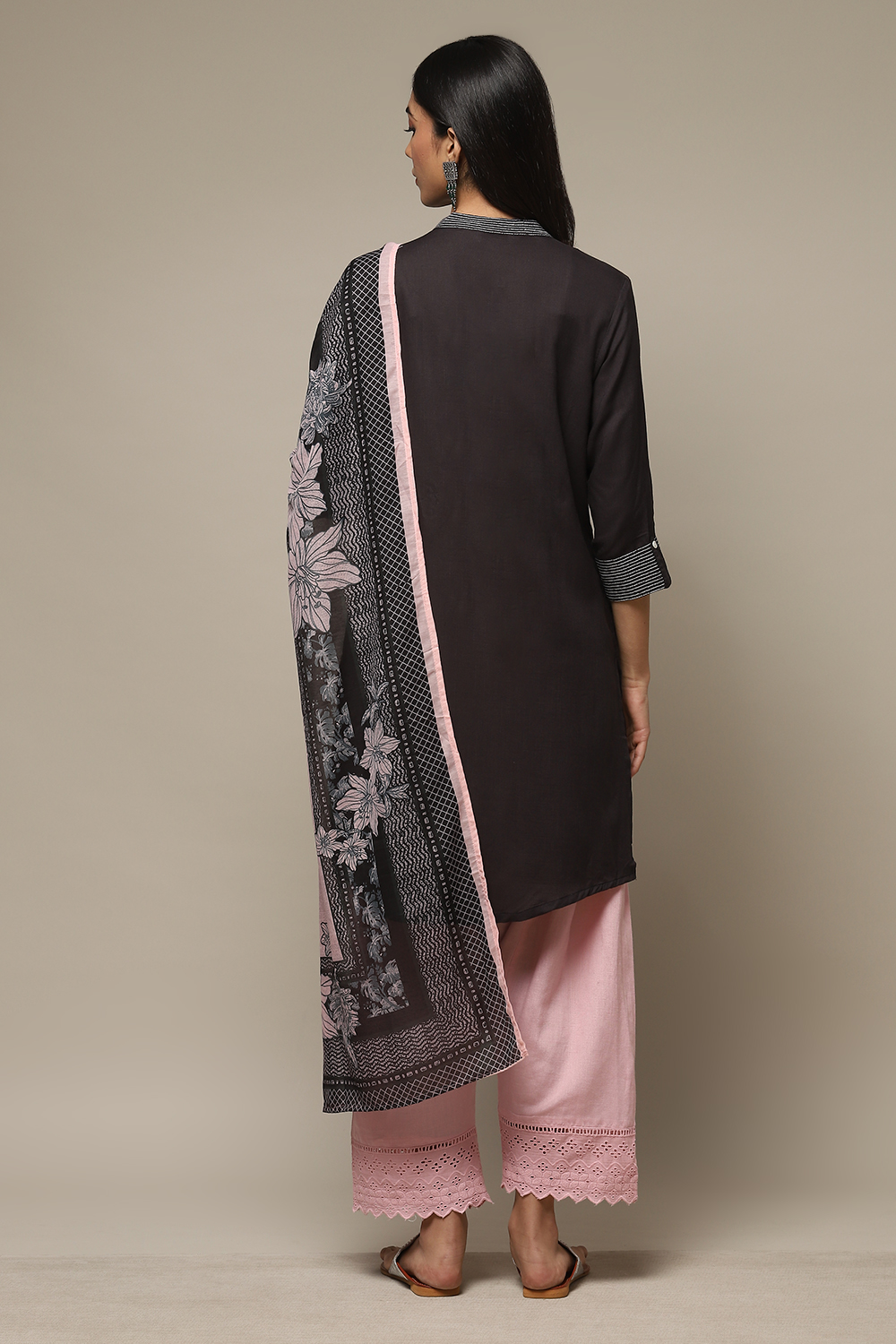 Turquoise Rayon Straight Kurta Salwar Suit Set image number 2