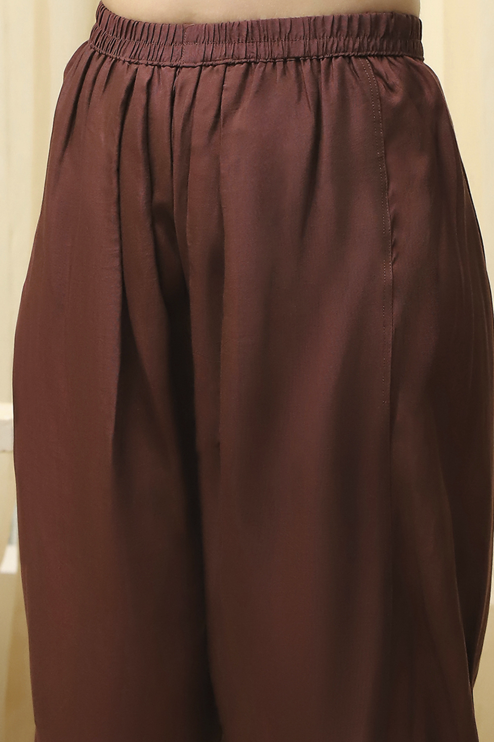 Brown Cotton Printed Embroidered Unstitched Suit Set image number 3