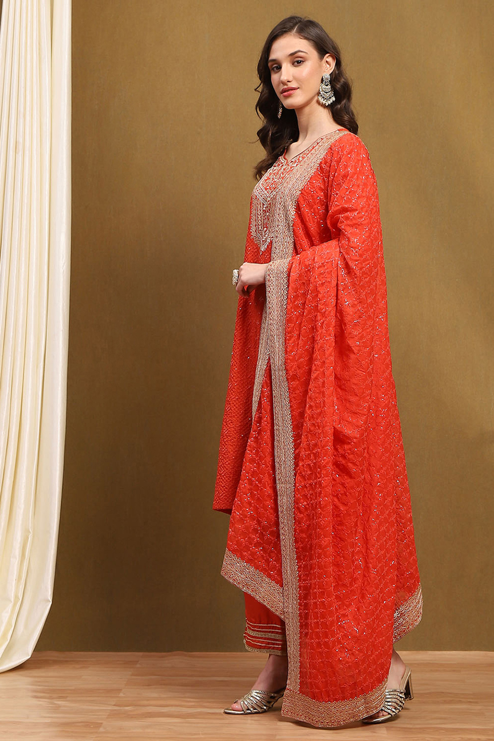 Biba orange anarkali clearance