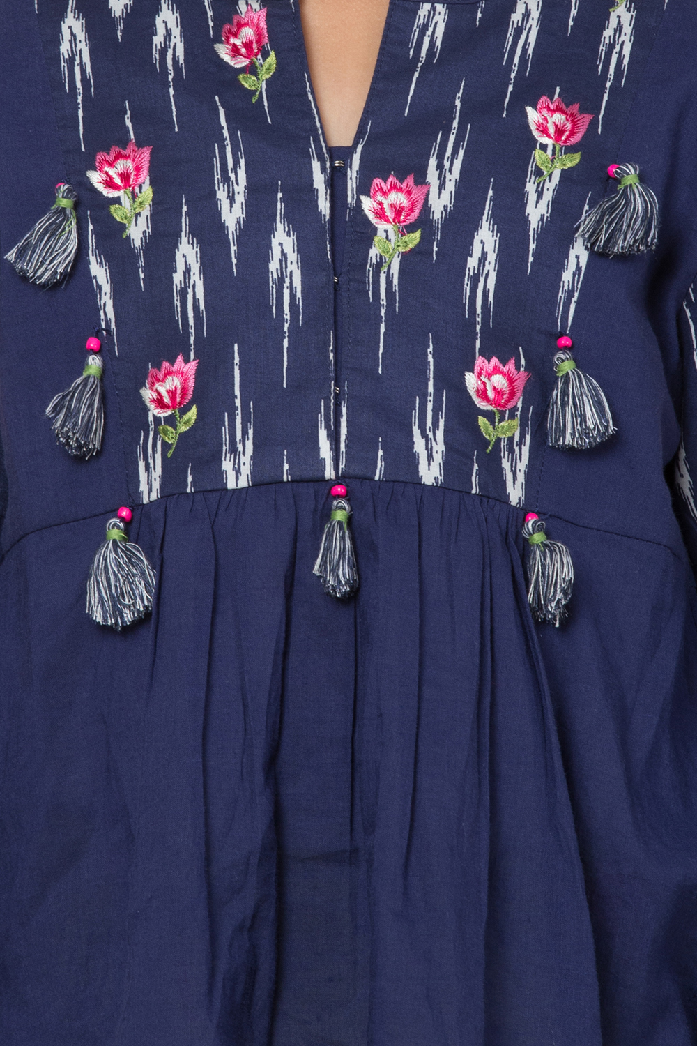 Indigo Cotton Solid Kurta Pant Set image number 1