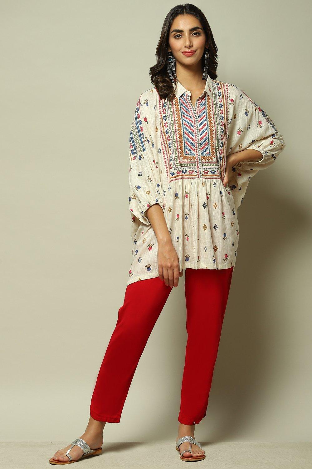 Fuschia Cotton Straight Pant image number 0
