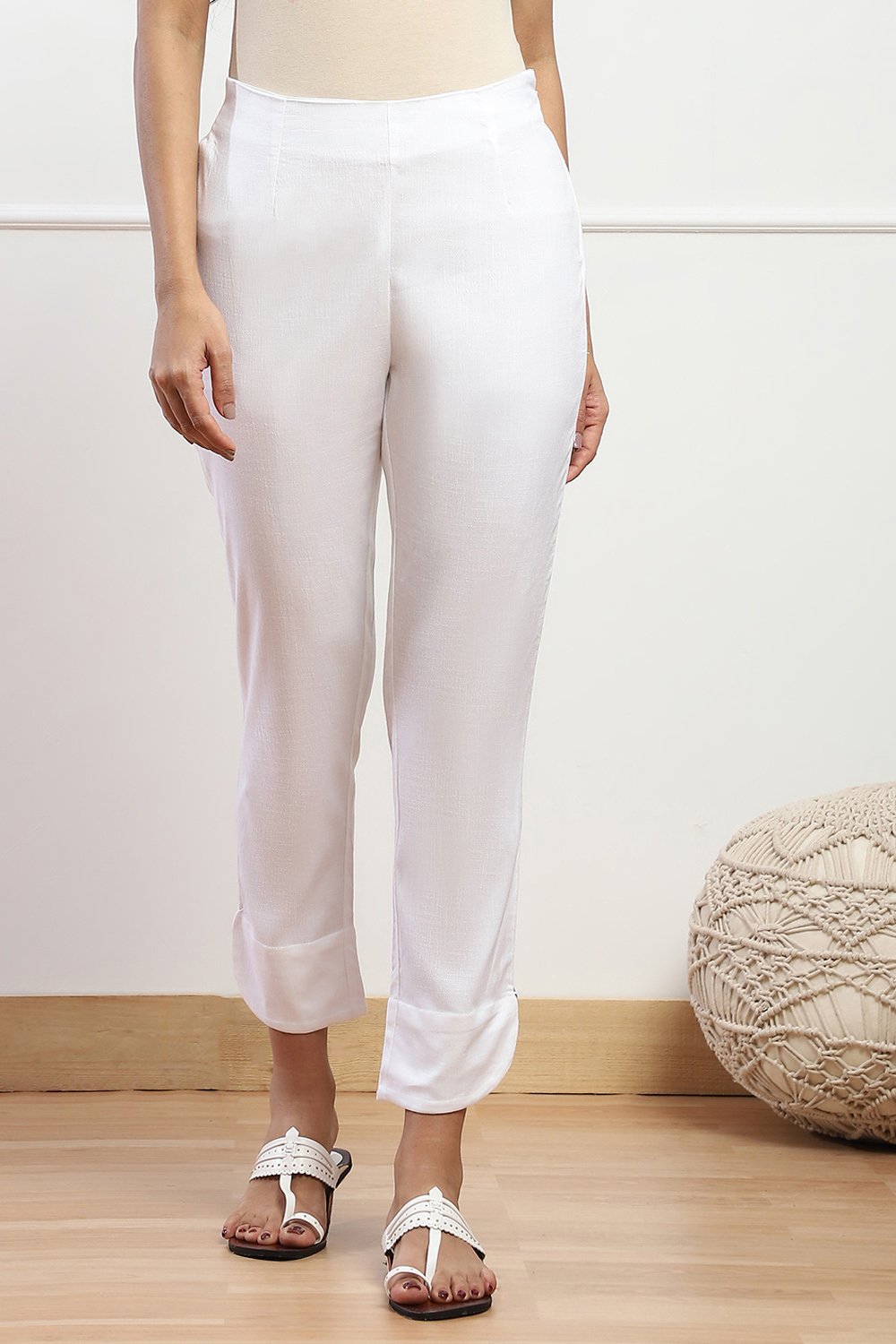 Grey Viscose Blend Pant image number 4