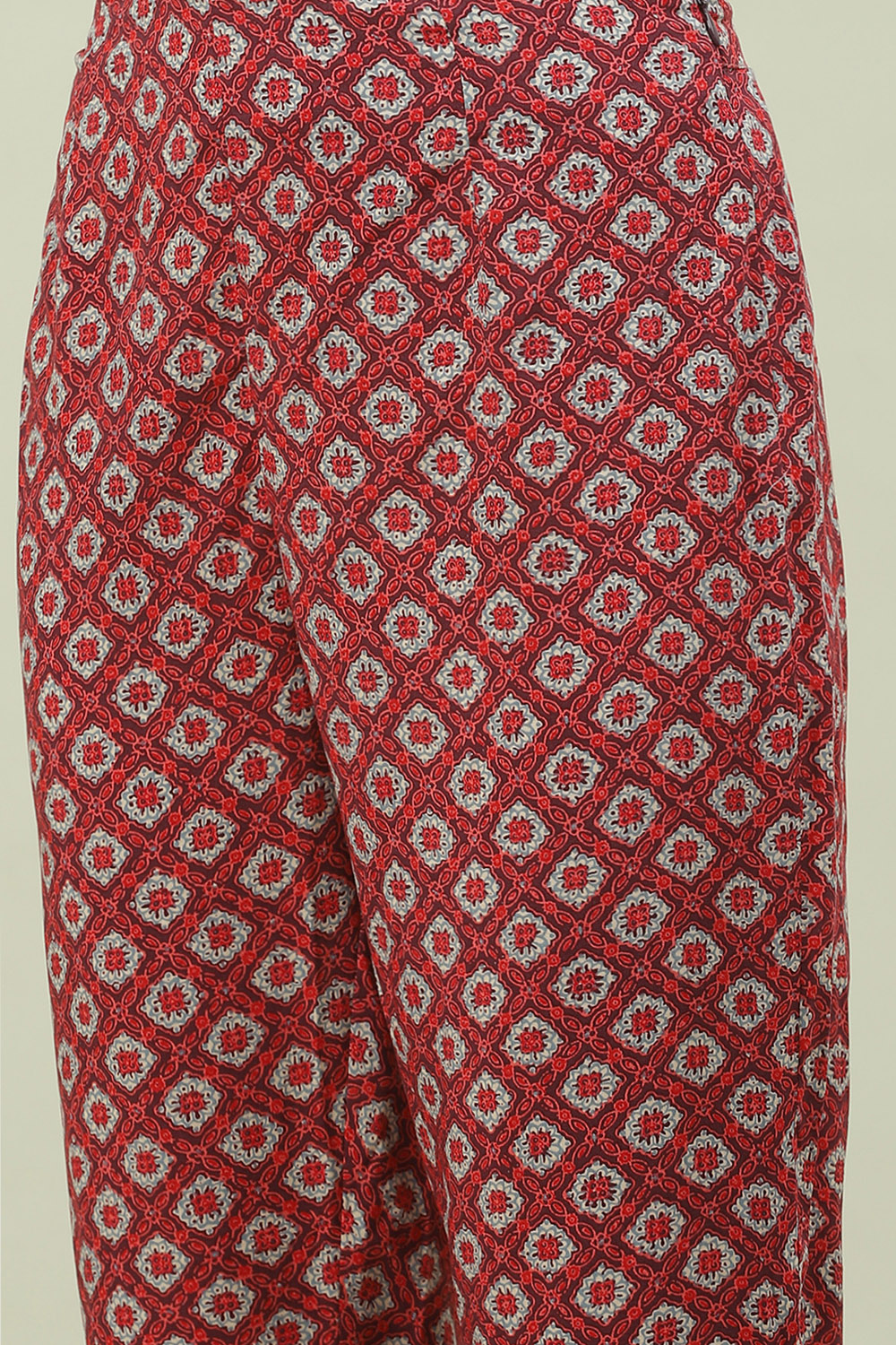 Burgundy Rayon A-Line Kurta Slim Pant Suit Set image number 2