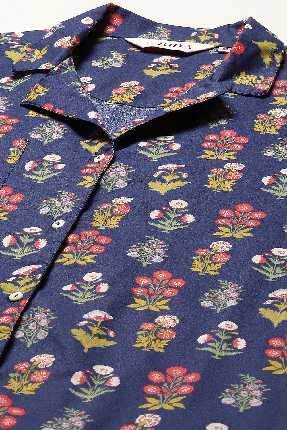 Navy Cotton Printed 2 Piece Sleepwear Set image number 1