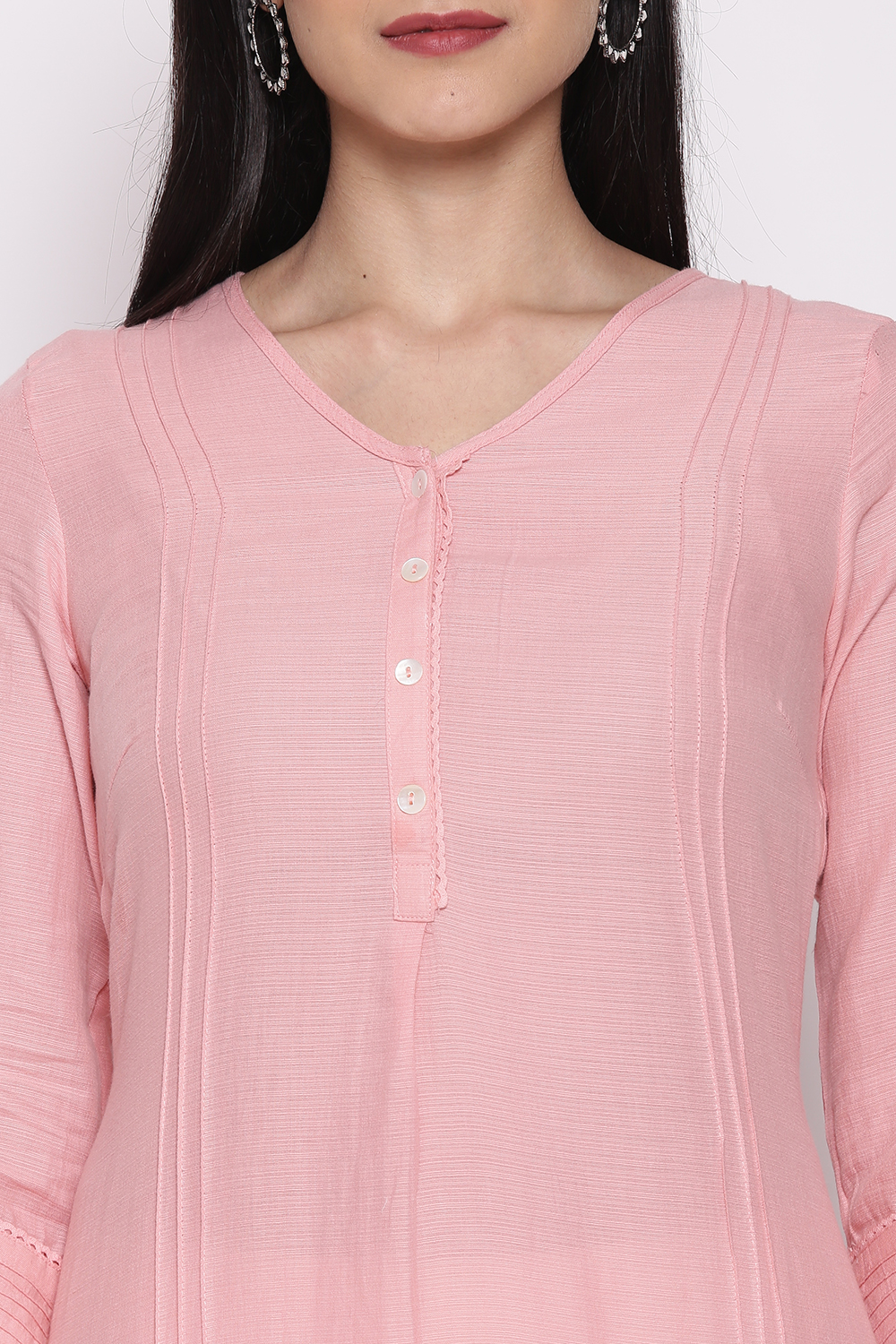 Blue Cotton Solid Kurti image number 1