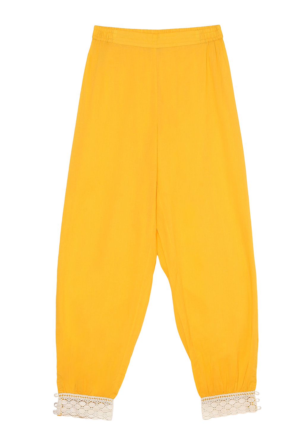 Yellow Cotton Kurta Pants Set image number 2