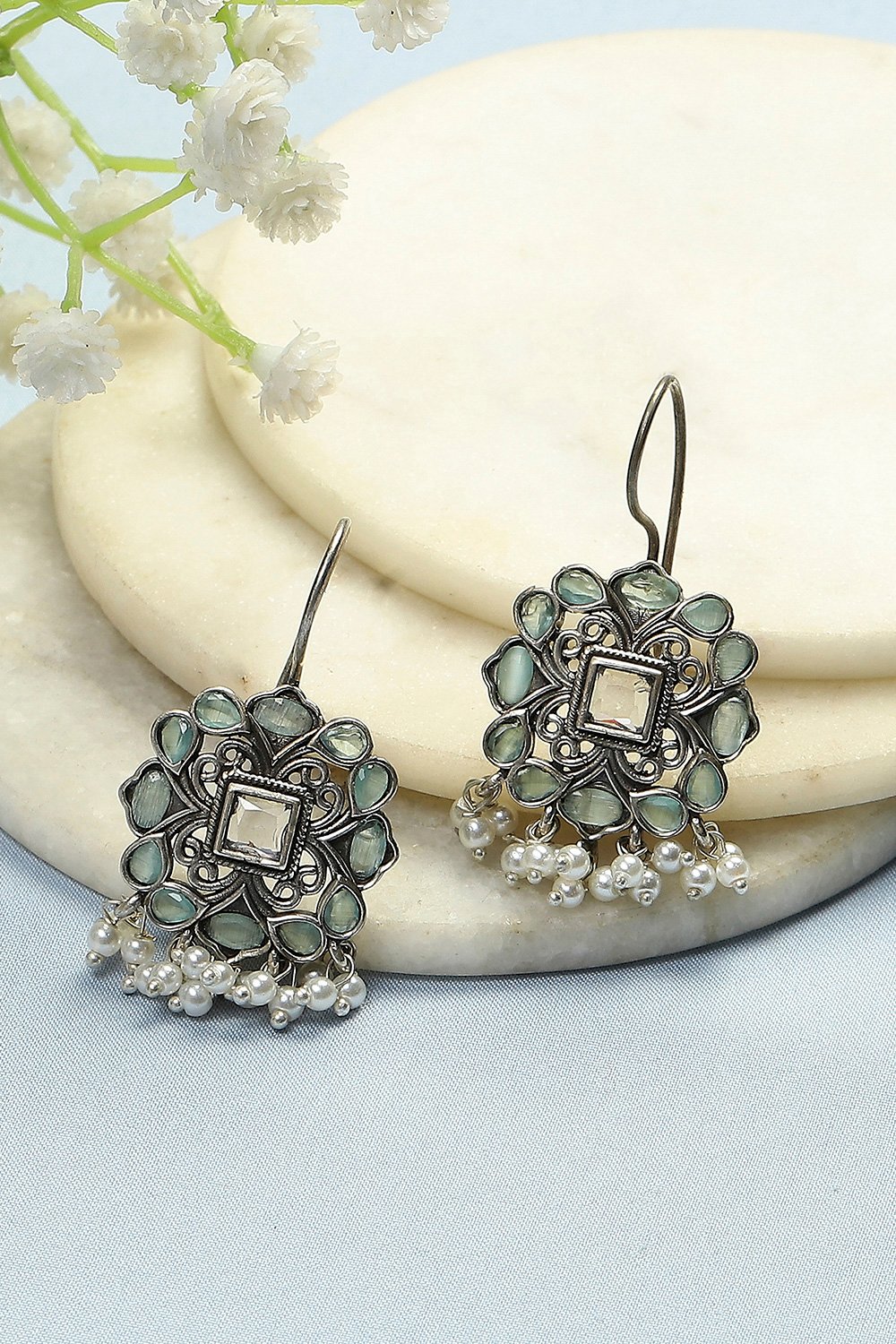 Mint Green Brass Drop & Danglers image number 0