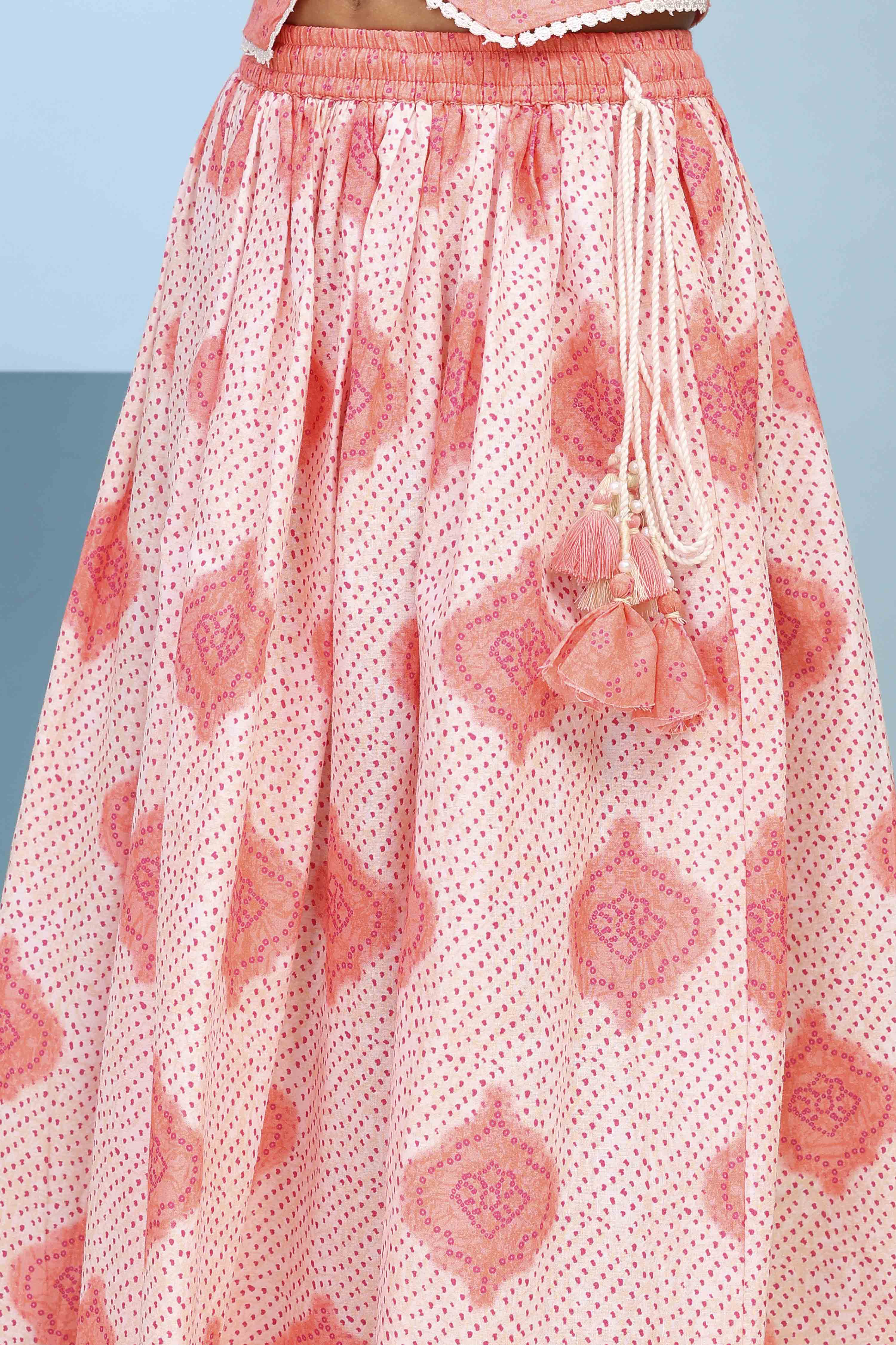 Blue Cotton Printed Straight Lehenga Set image number 2