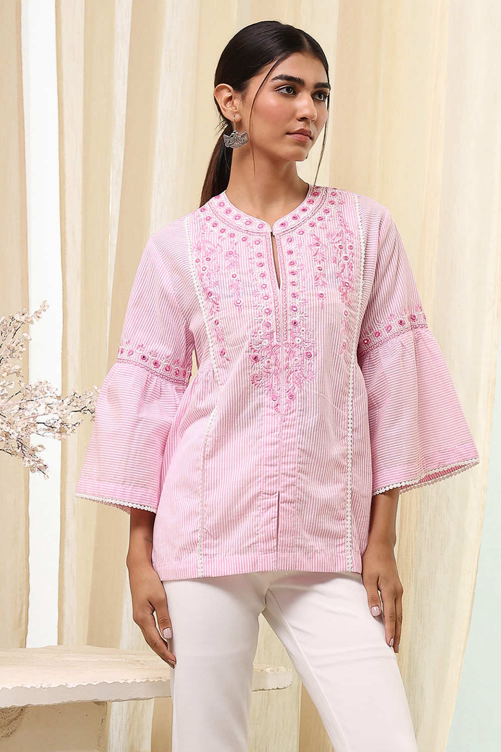 Blue Straight Short Kurta image number 4