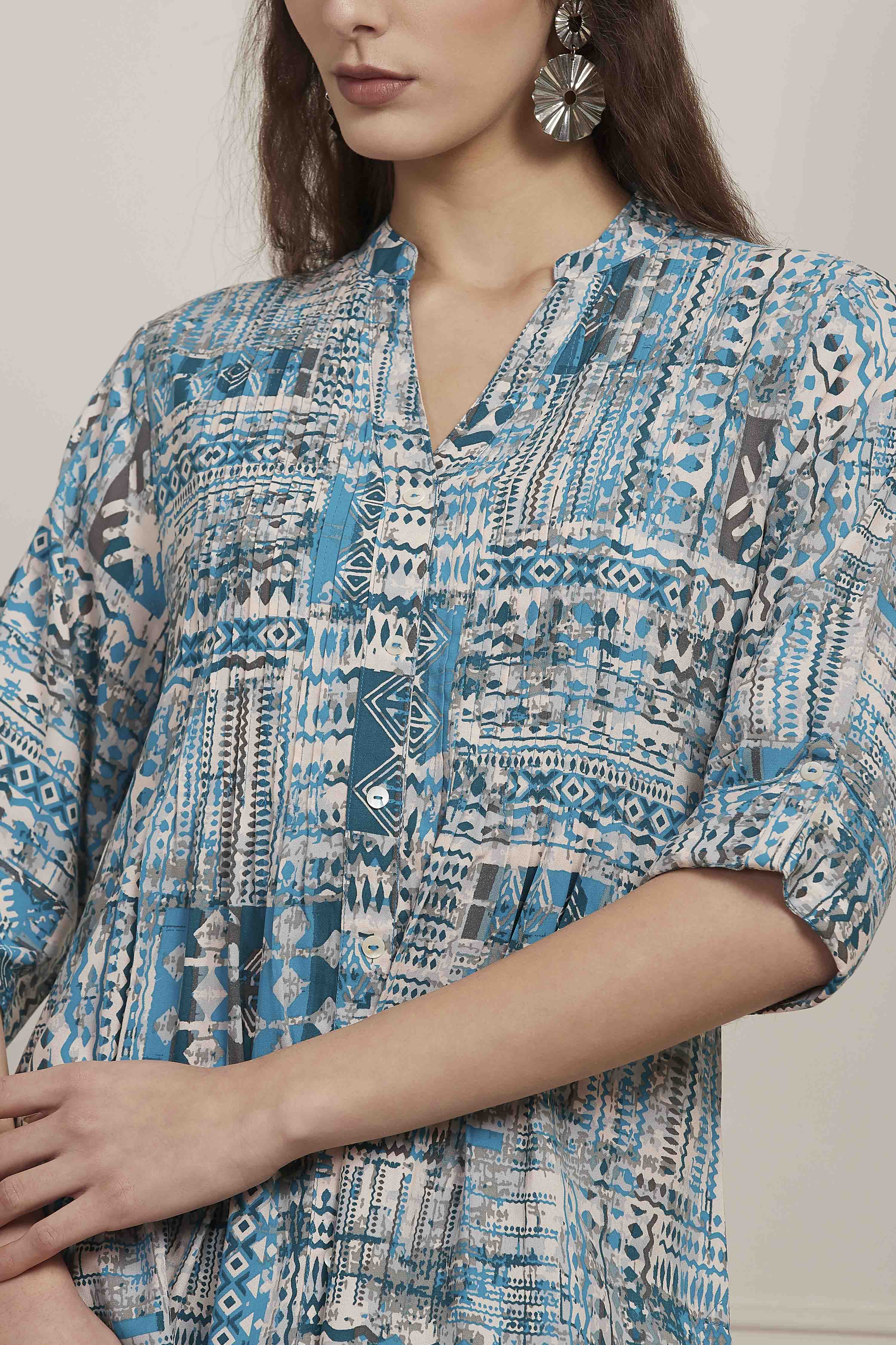 Teal Viscose Rayon Straight Kurta image number 1