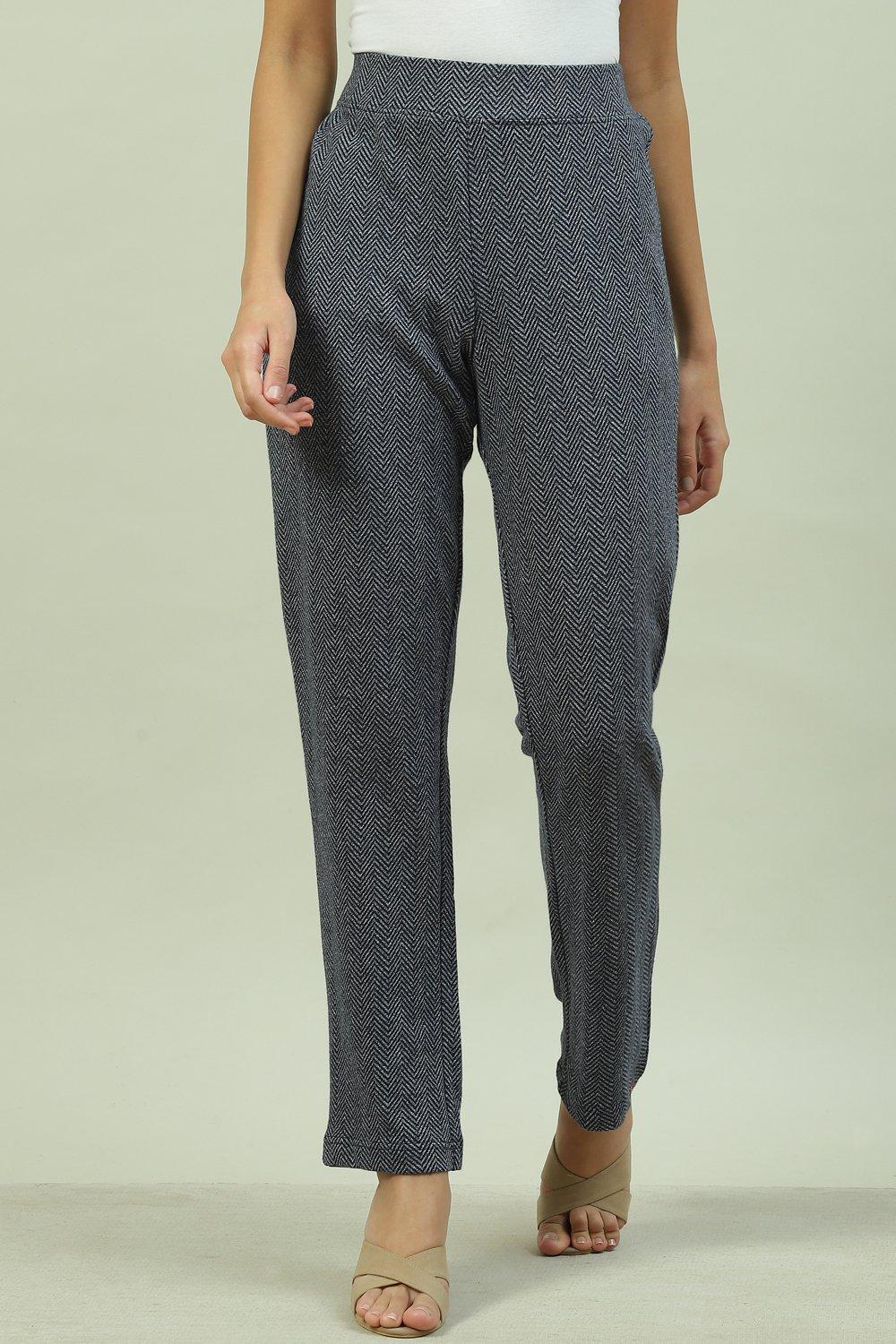 Charcoal Black Cotton Pants image number 2