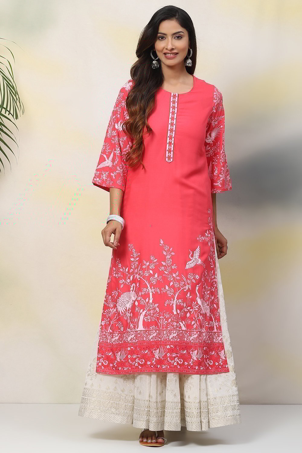 Ochre Straight Viscose Kurta image number 5