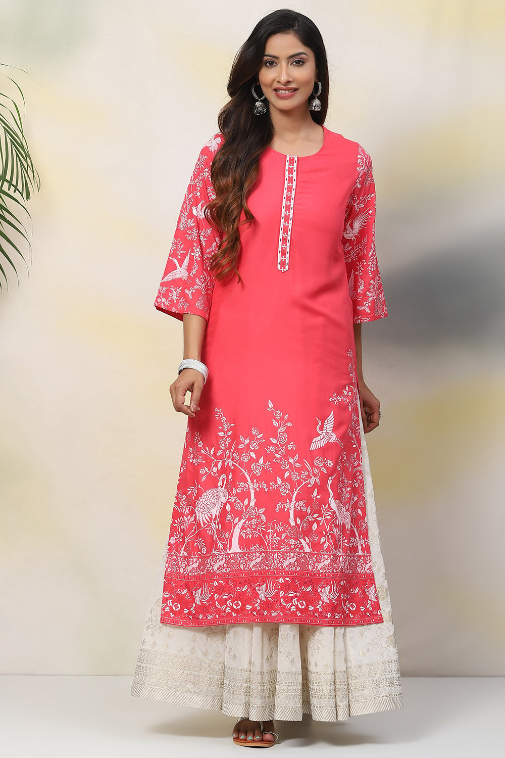 Red Straight Viscose Kurta image number 5