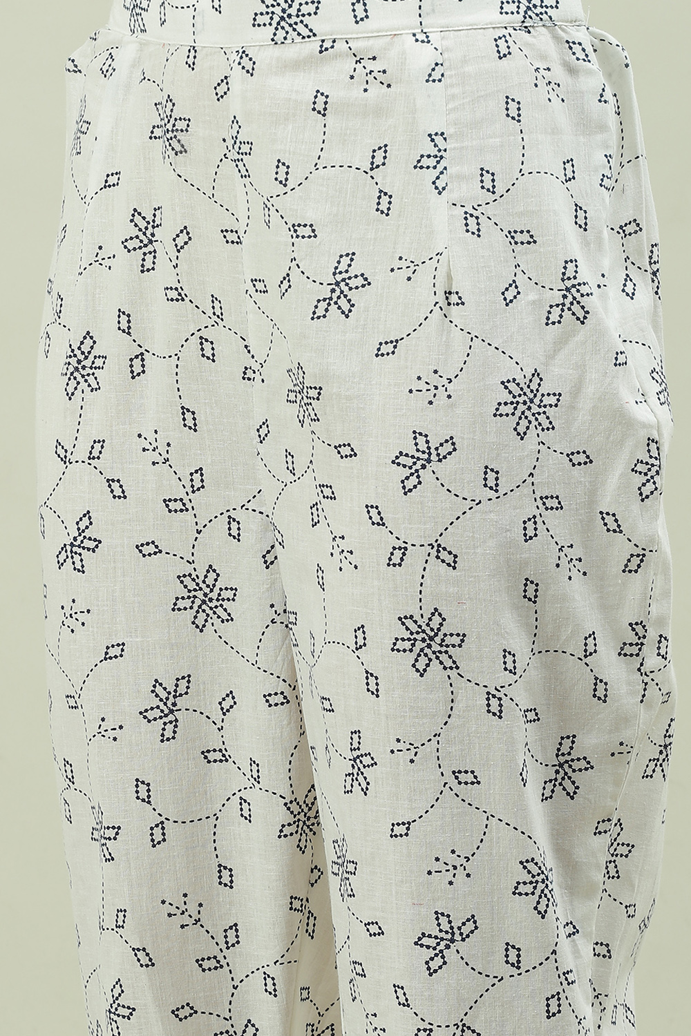 Blue Cotton Power Loom Unstitched Suit Set image number 2