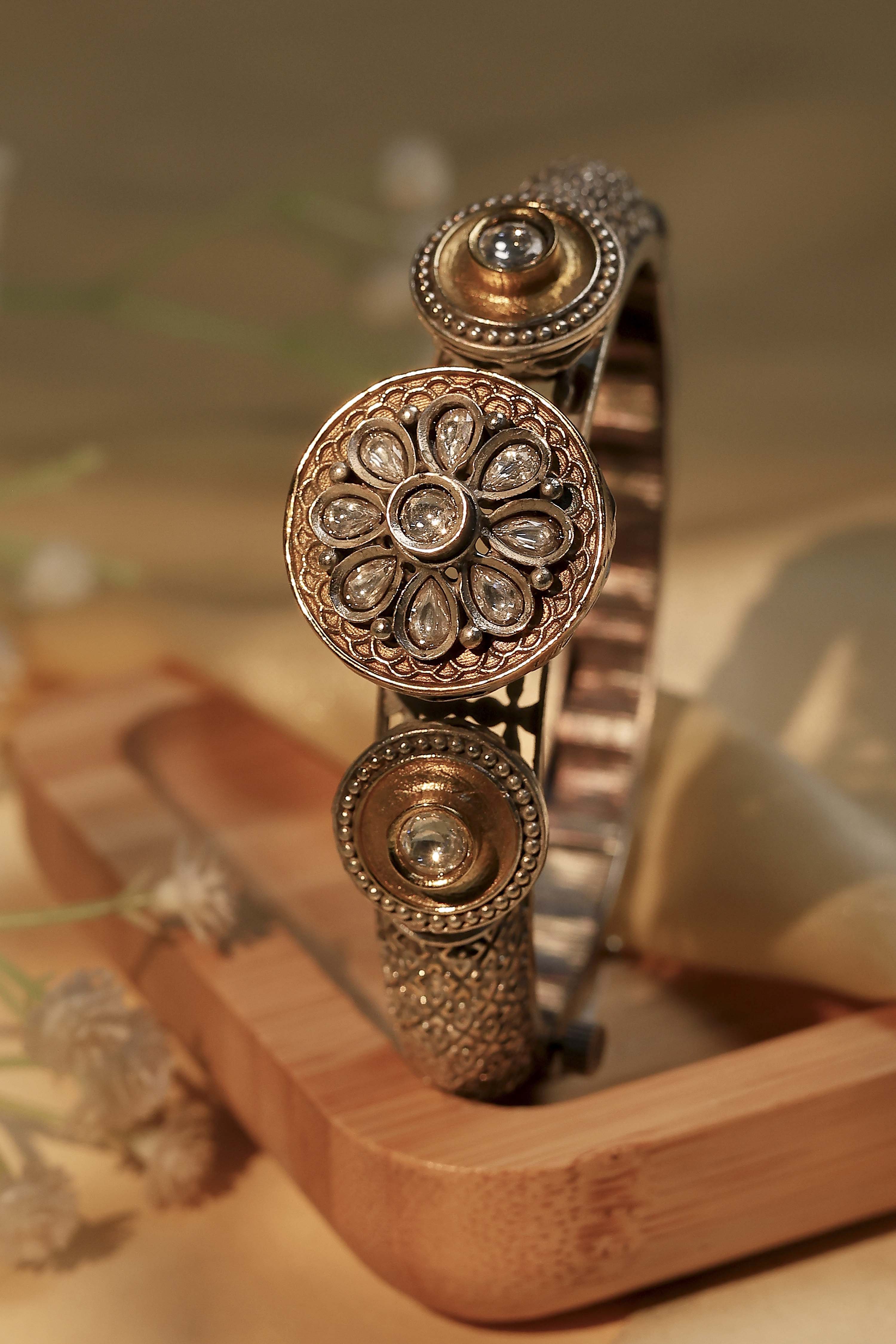 Oxidised Gold Bangle image number 0