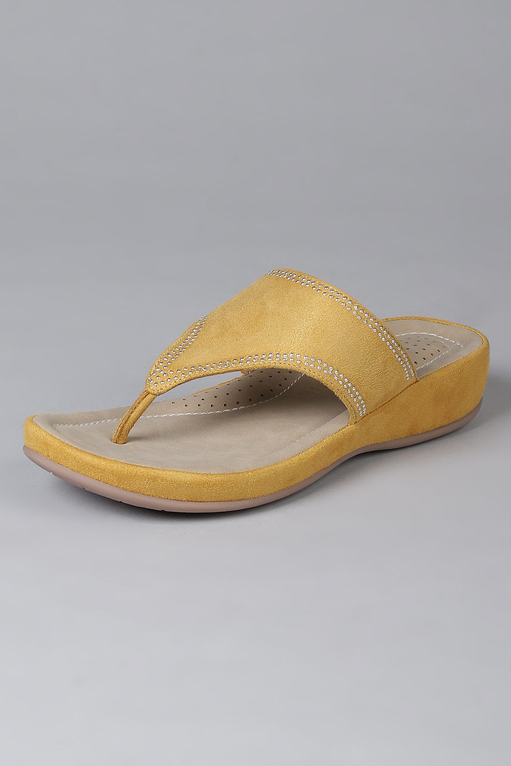 Mustard Suede Sandals image number 2