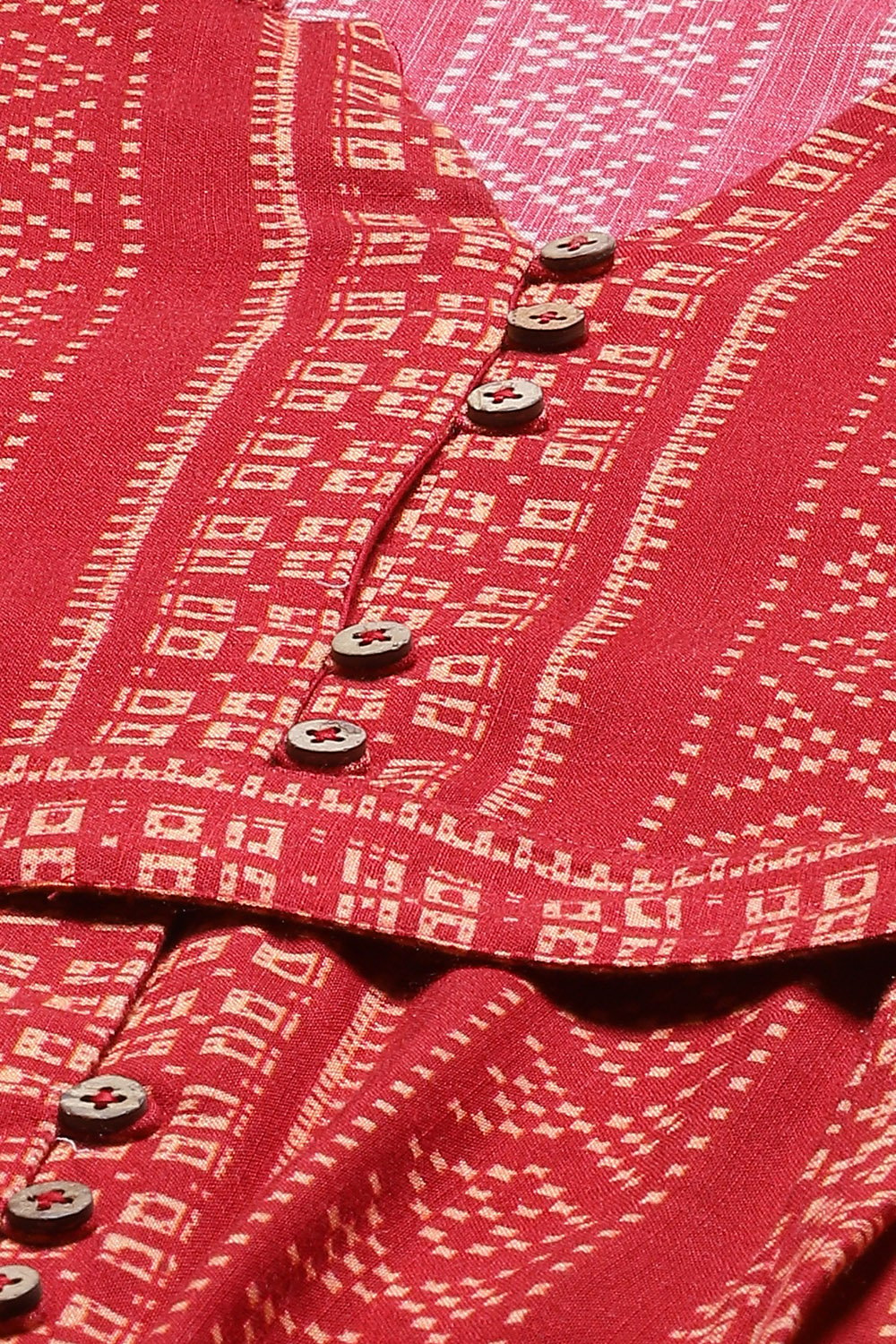 Teal LIVA Flared Fusion Printed Dress image number 1
