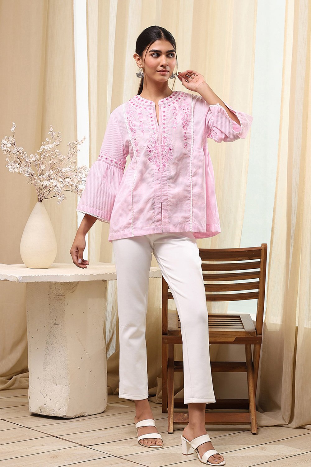 Blue Straight Short Kurta image number 0