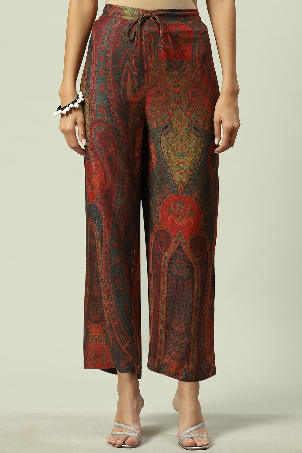 Burnt Orange Rayon Palazzo image number 0