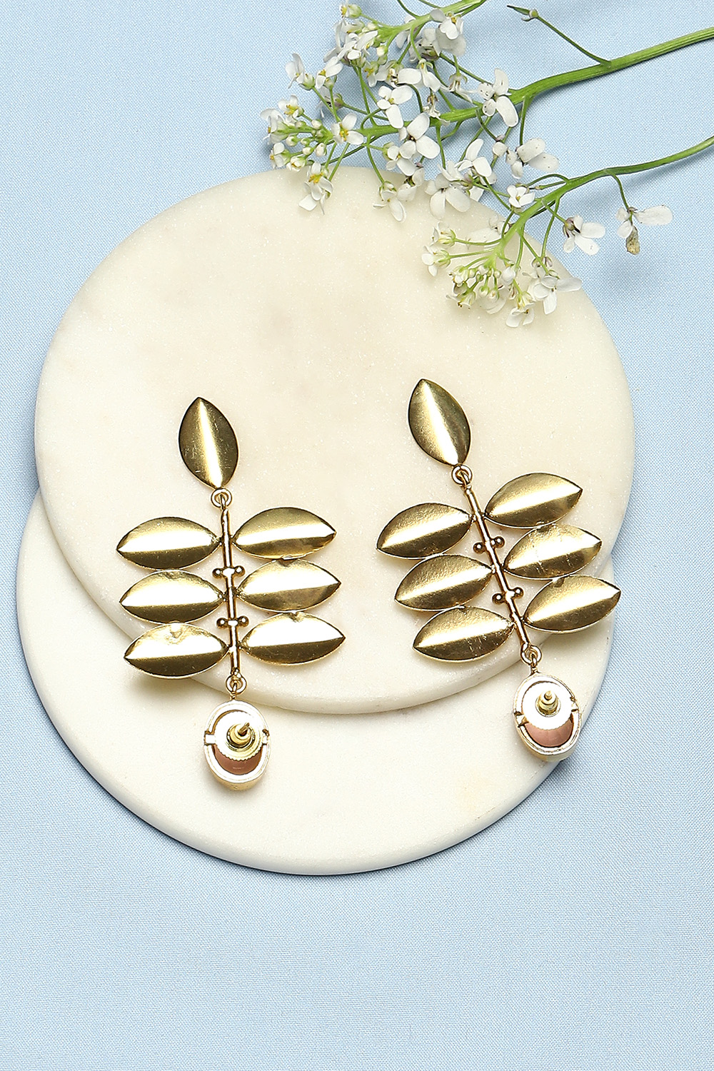 Gold Brass Earrings image number 2