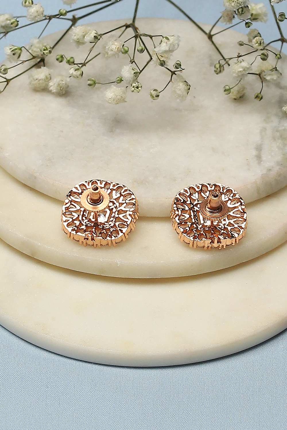 Rose Gold Brass Earrings image number 2