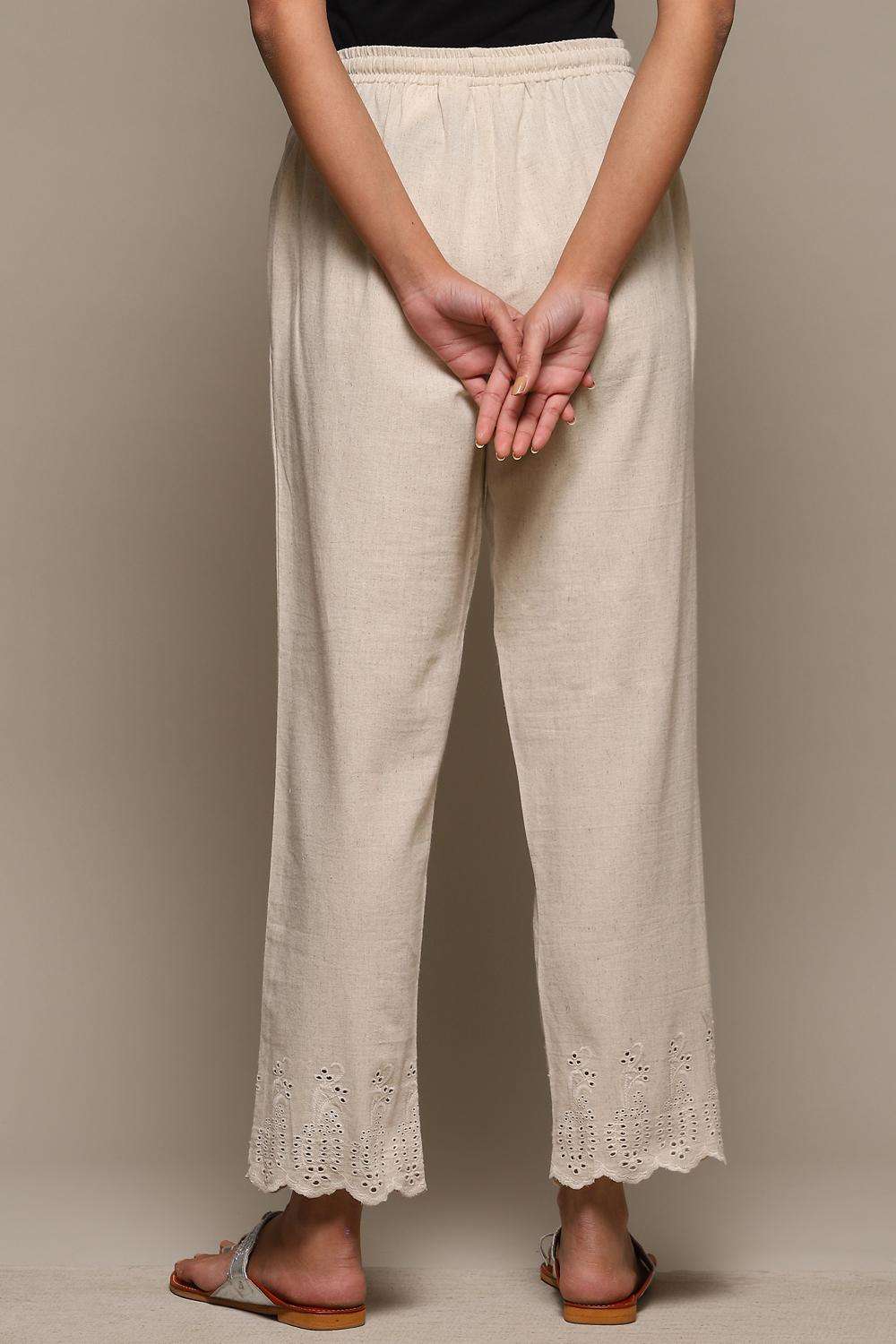 Black Cotton Blend Narrow Pant image number 4
