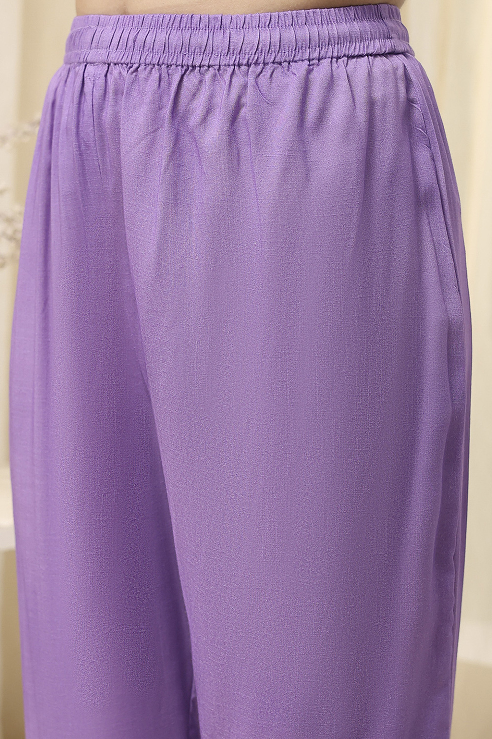 Lilac and Pink Printed Straight Co-ord Set image number 2