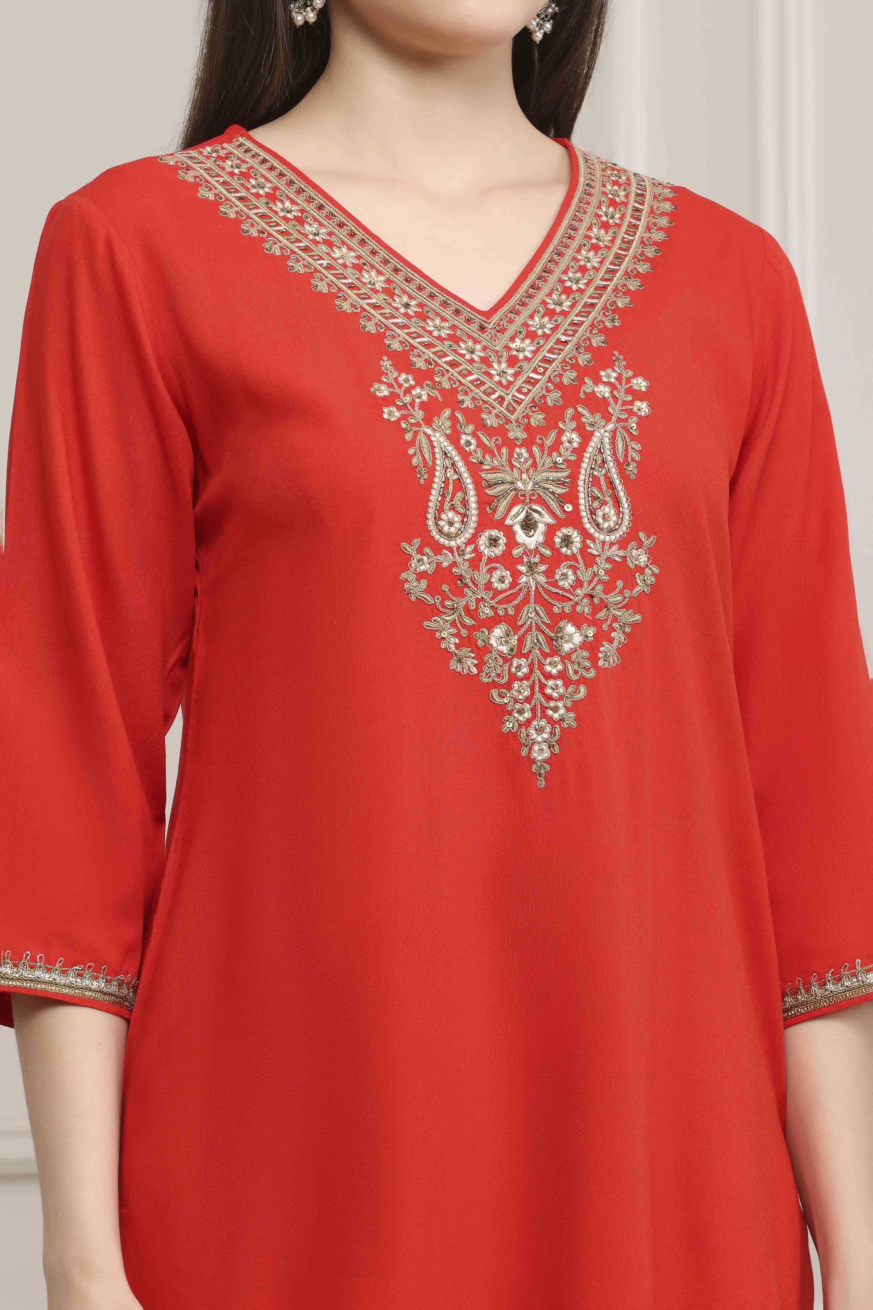 Yellow Viscose Rayon Straight Suit Set image number 1