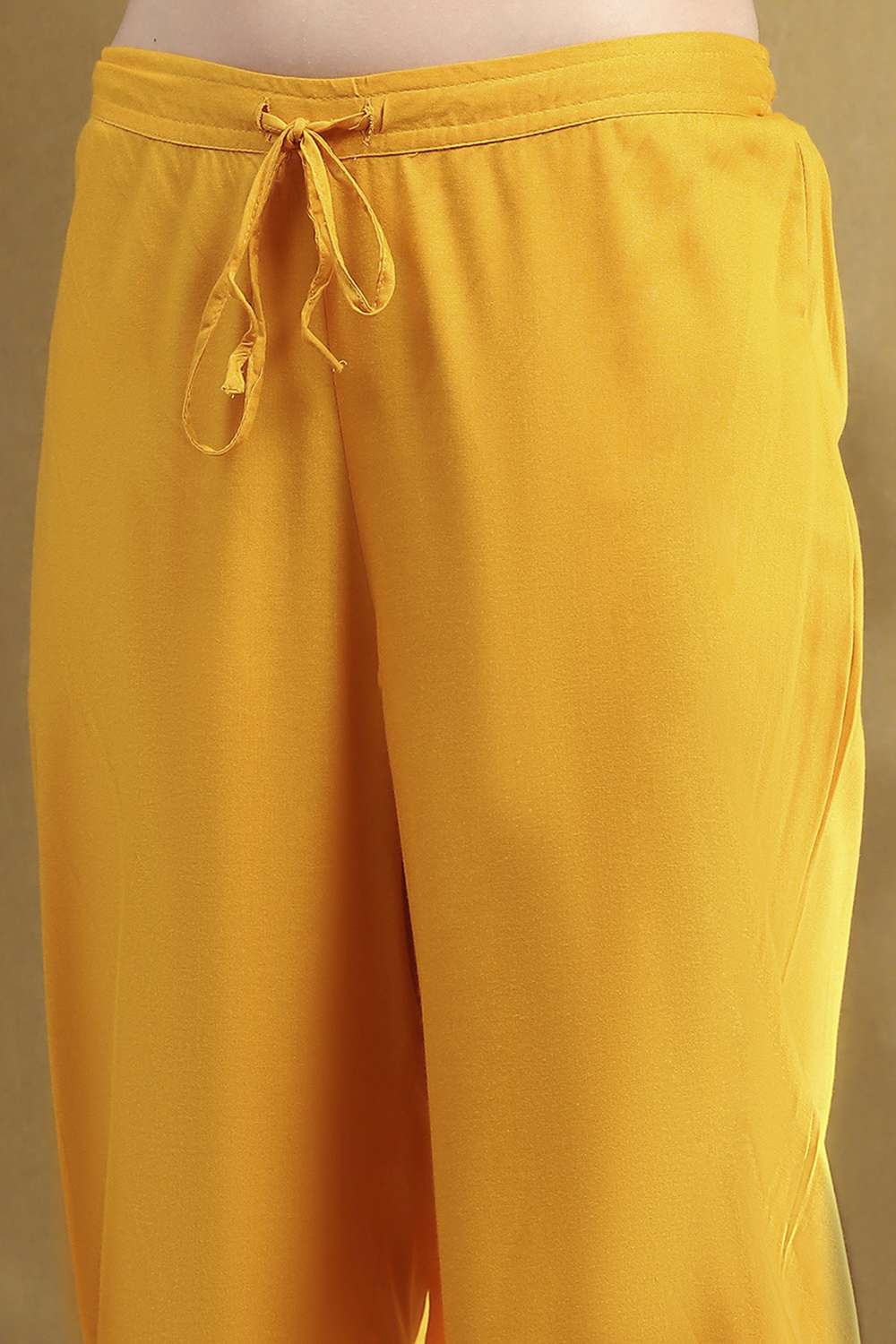 Yellow Embroidered Festive Straight Suit Set image number 2
