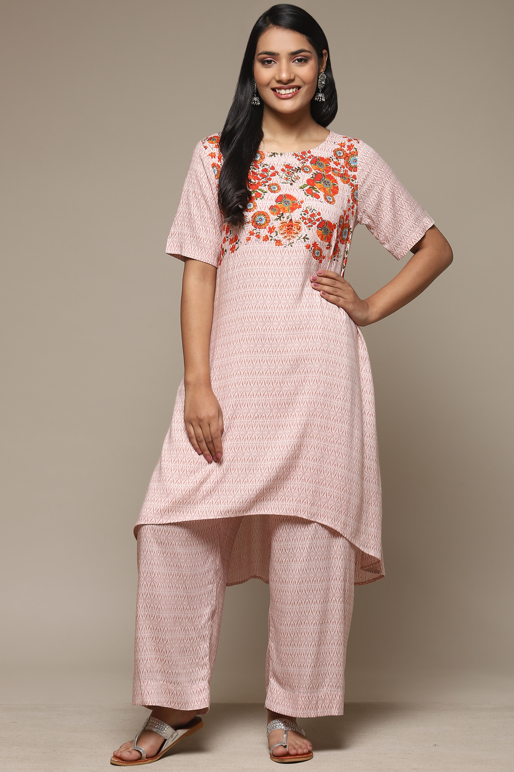 Indigo Rayon Asymmetric Kurta Palazzo 2 Piece Set image number 6