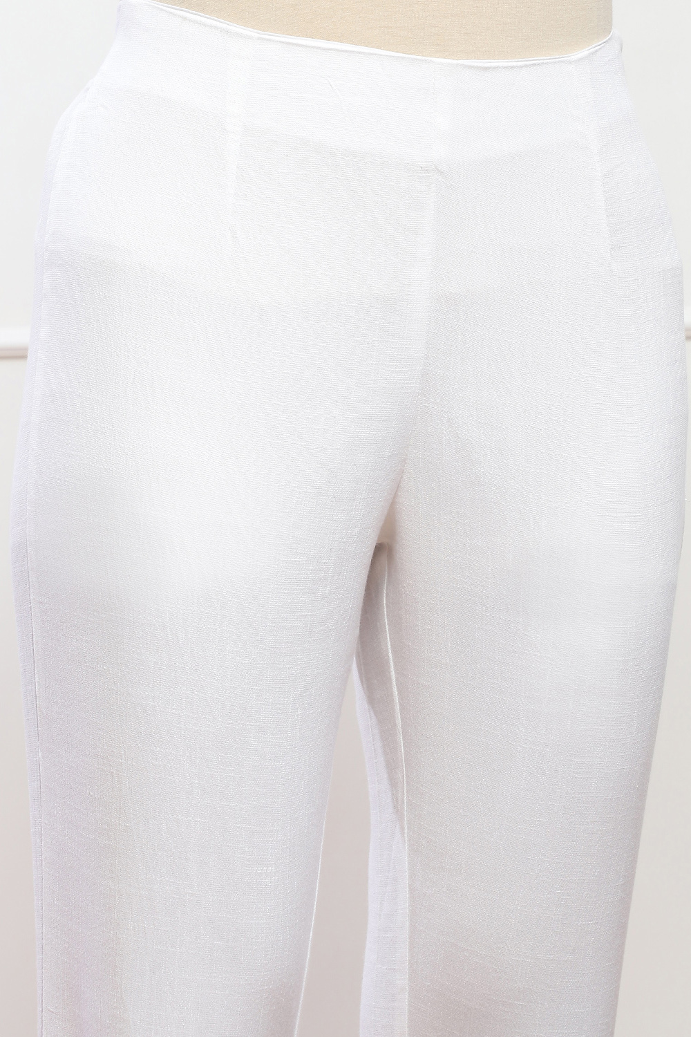 Beige Viscose Lycra Solid Pant image number 1