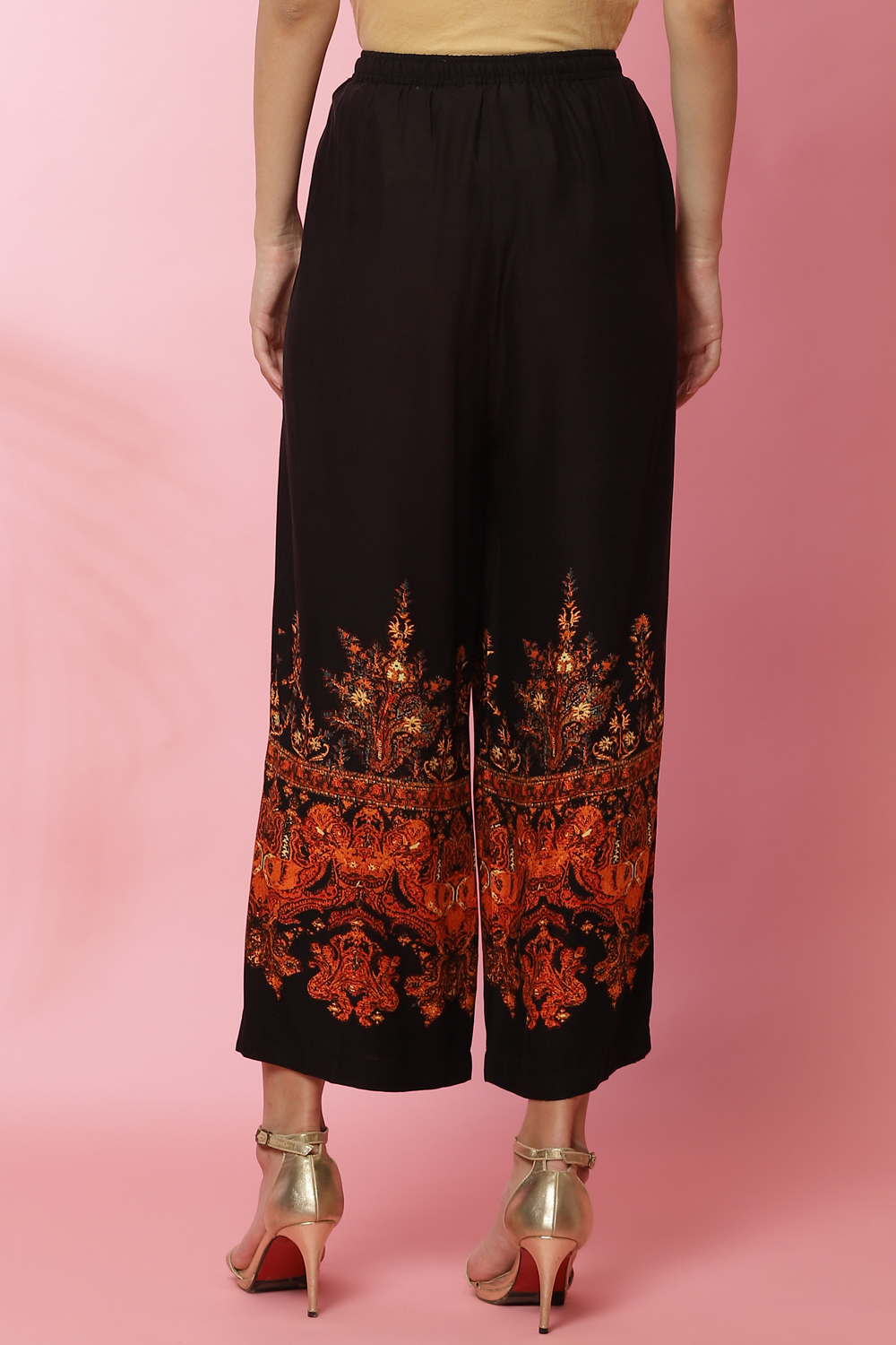 Black Rayon Palazzo Pants image number 5