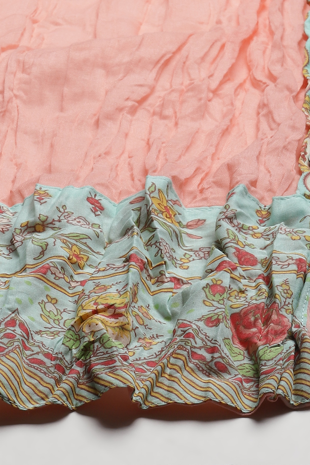 Turquoise Cotton Girls Straight Kurta Sharara Suit Set image number 7