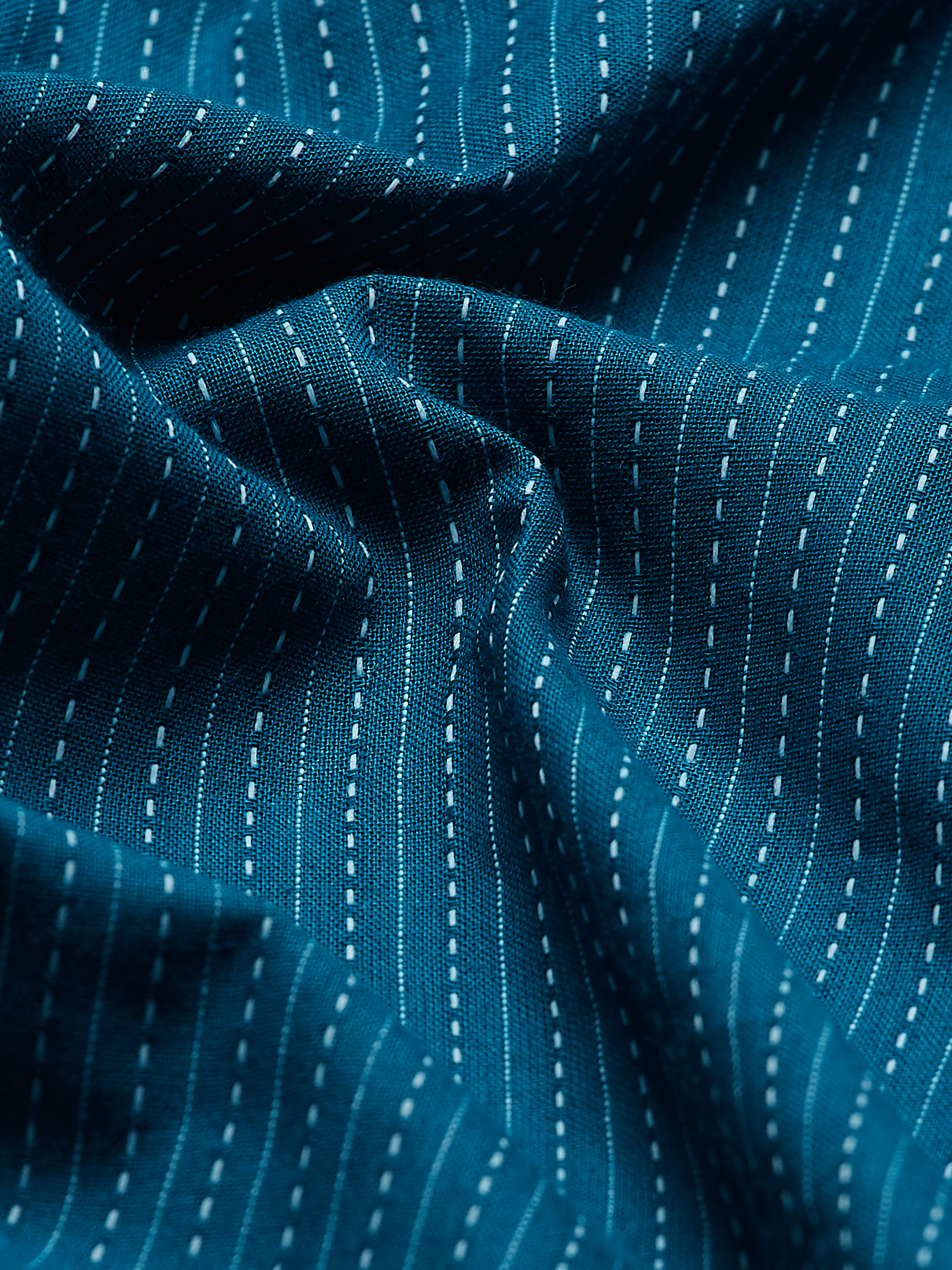Teal Textured Straight Cotton Palazzo image number 2