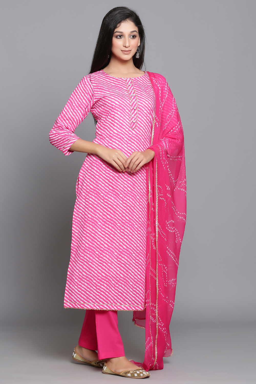 Pink Cotton Easy Stitch Suit Set image number 0