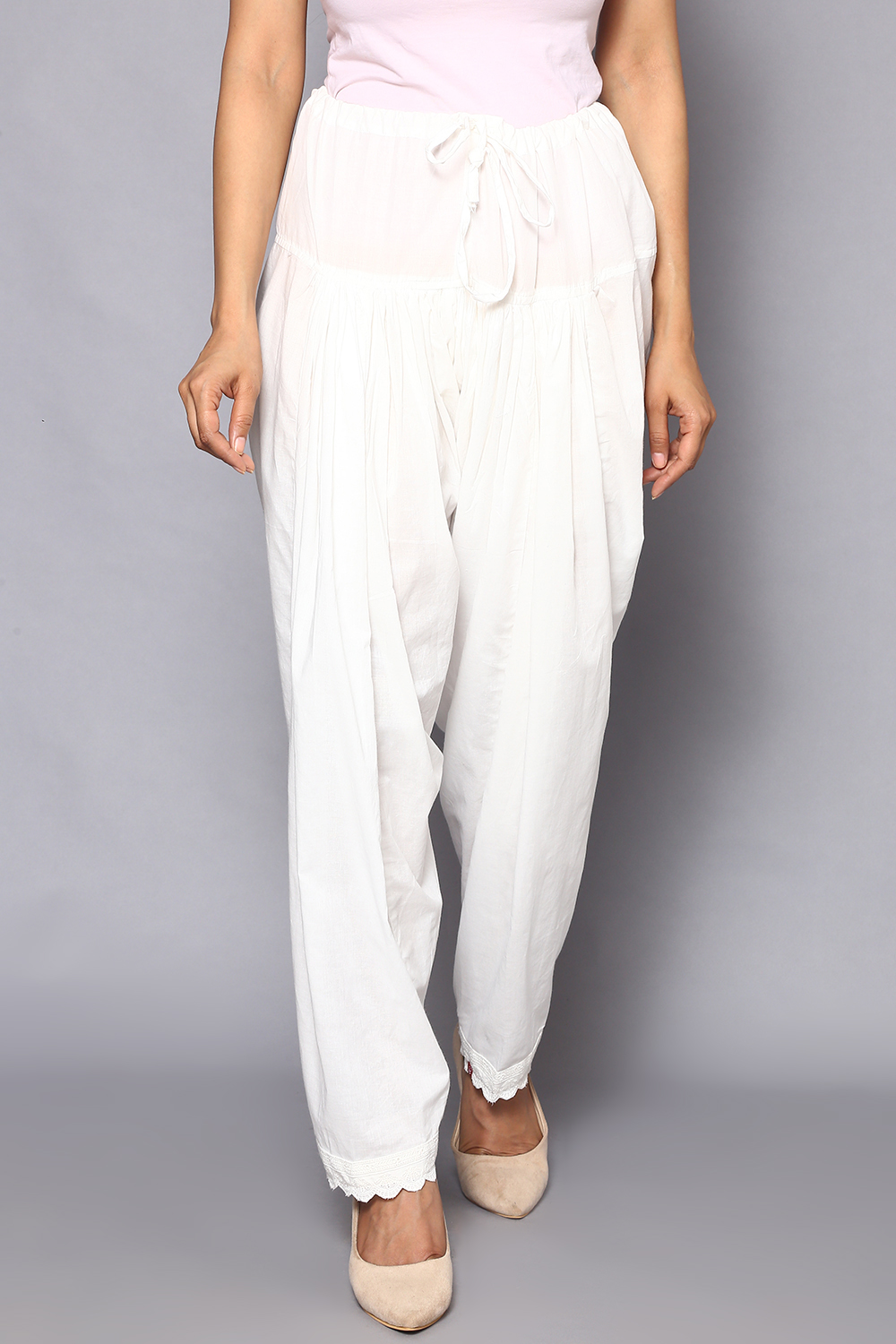 Off White Cotton Salwar image number 0