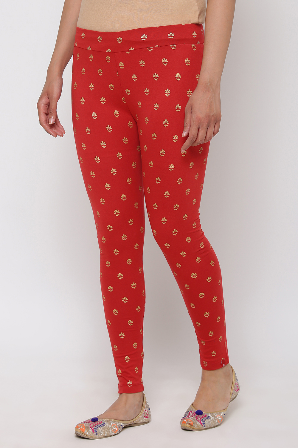 Beige Cotton Leggings image number 2