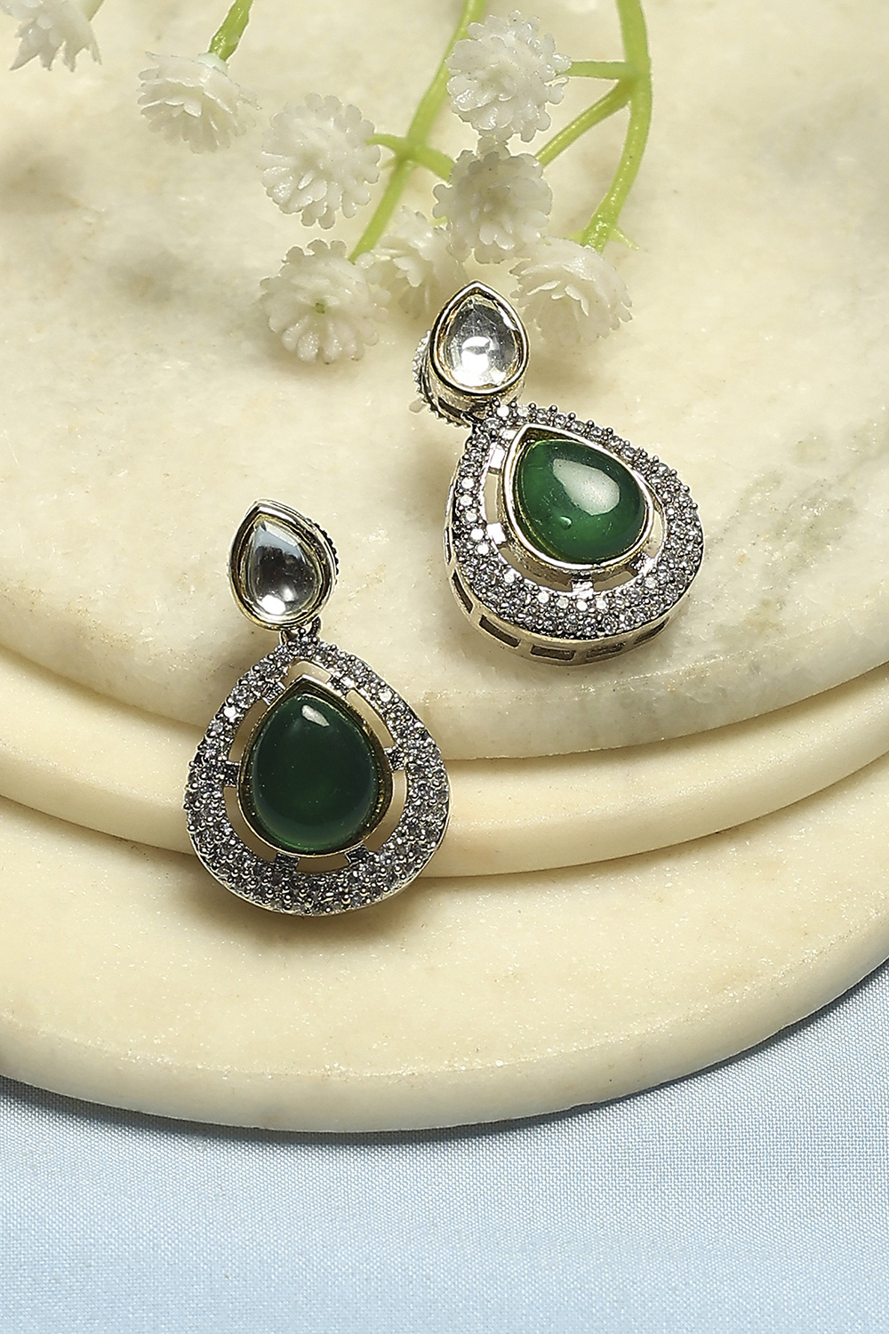 Green Brass Drop & Danglers image number 0